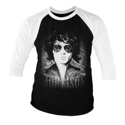 Jim Morrison - America Baseball 3/4 Sleeve T-Shirt (White-Black)