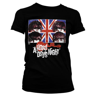 The Beatles - A Hard Days Night Women T-Shirt (Black)