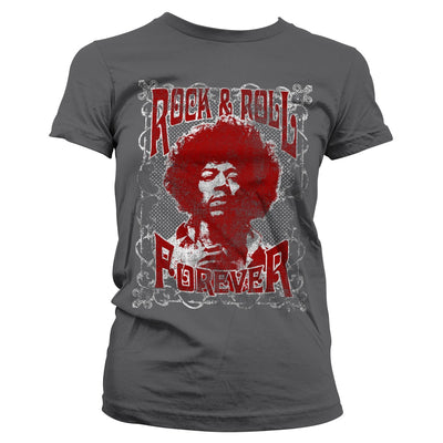 Jimi Hendrix - Rock 'n Roll Forever Women T-Shirt (Dark Grey)