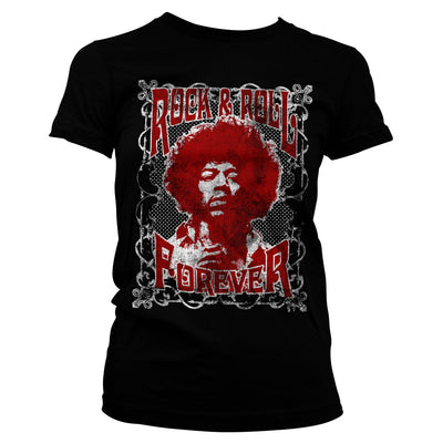 Jimi Hendrix - Rock 'n Roll Forever Women T-Shirt (Black)