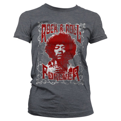 Jimi Hendrix - Rock 'n Roll Forever Women T-Shirt (Dark-Heather)