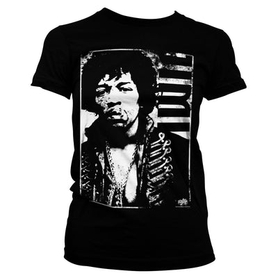 Jimi Hendrix - Distressed Women T-Shirt (Black)