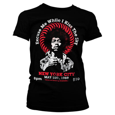 Jimi Hendrix - Live In New York Women T-Shirt (Black)