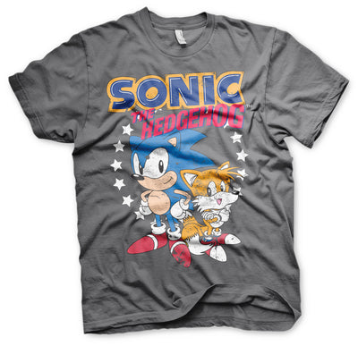 Sonic The Hedgehog - Sonic & Tails Mens T-Shirt (Dark Grey)