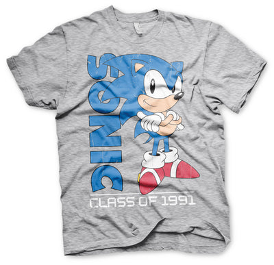 Sonic The Hedgehog - Class Of 1991 Mens T-Shirt (Heather Grey)