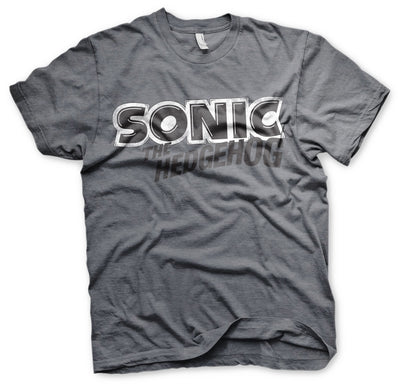 Sonic The Hedgehog - Classic Logo Mens T-Shirt (Dark-Heather)