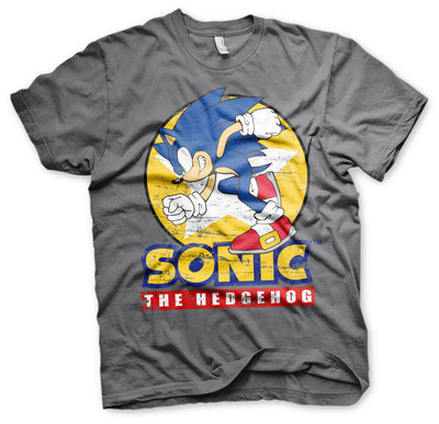 Sonic The Hedgehog - Fast Sonic - Sonic Th Mens T-Shirt (Dark Grey)