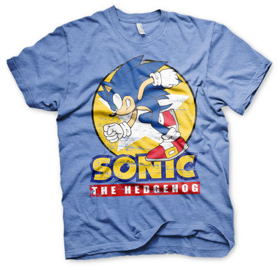 Sonic The Hedgehog - Fast Sonic - Sonic Th Mens T-Shirt (Blue-Heather)