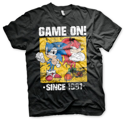 Sonic The Hedgehog - Sonic - Game On Since 1991 Big & Tall Mens T-Shirt (Black)