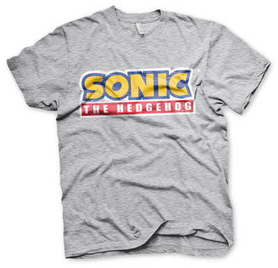 Sonic The Hedgehog - Cracked Logo Mens T-Shirt (Heather Grey)