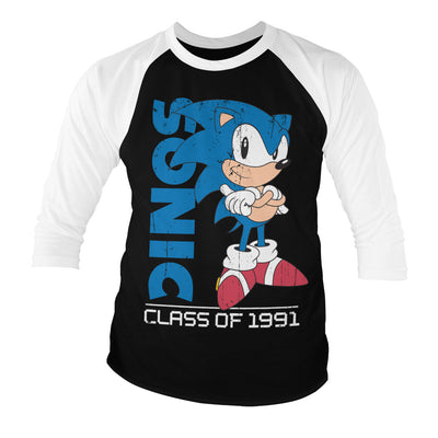 Sonic The Hedgehog - Class Of 1991 Baseball 3/4 Sleeve T-Shirt (White-Black)