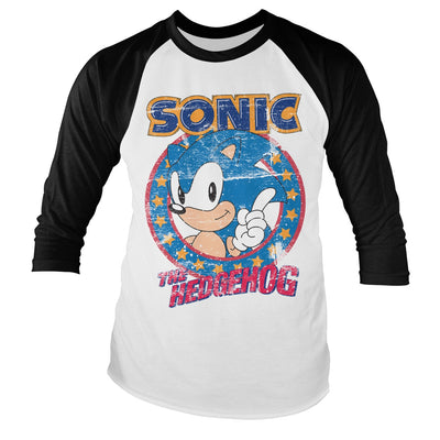 Sonic The Hedgehog - Baseball Long Sleeve T-Shirt (White-Black)