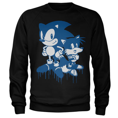 Sonic The Hedgehog - Sonic and Tails Sprayed Sweatshirt (Black)