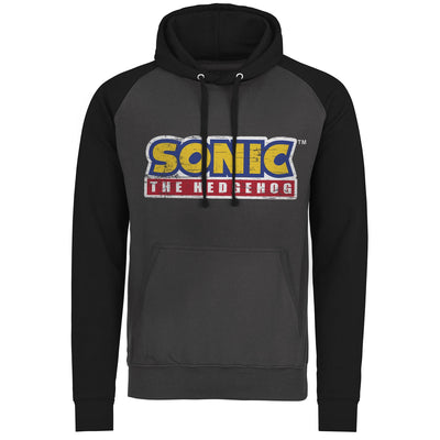 Sonic The Hedgehog - Cracked Logo Baseball Hoodie (Dark Grey/Black)
