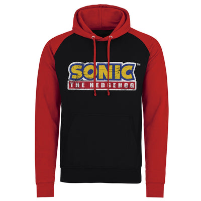 Sonic The Hedgehog - Cracked Logo Baseball Hoodie (Black/Red)