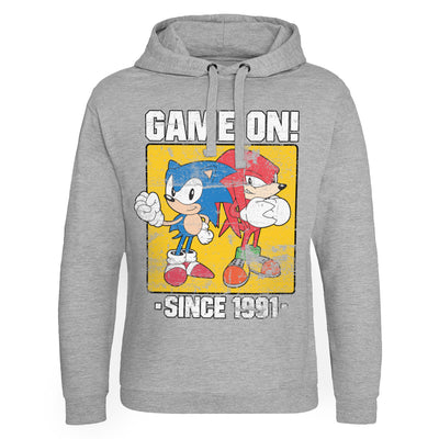 Sonic The Hedgehog - Sonic - Game On Since 1991 Epic Hoodie (Heather Grey)
