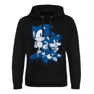 Sonic The Hedgehog - Sonic and Tails Sprayed Epic Hoodie (Black)