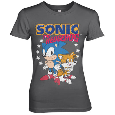 Sonic The Hedgehog - Sonic & Tails Women T-Shirt (Dark Grey)