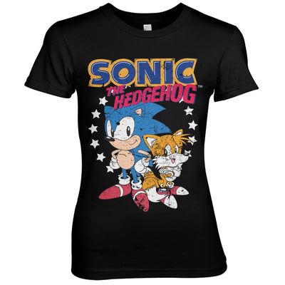 Sonic The Hedgehog - Sonic & Tails Women T-Shirt (Black)
