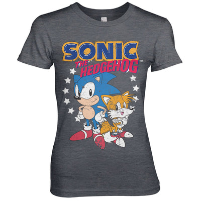 Sonic The Hedgehog - Sonic & Tails Women T-Shirt (Dark-Heather)