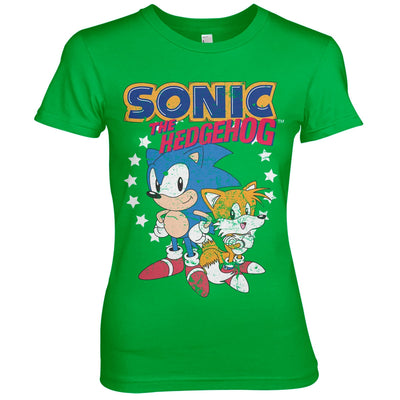 Sonic The Hedgehog - Sonic & Tails Women T-Shirt (Green)