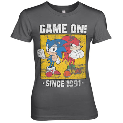 Sonic The Hedgehog - Sonic - Game On Since 1991 Women T-Shirt (Dark Grey)