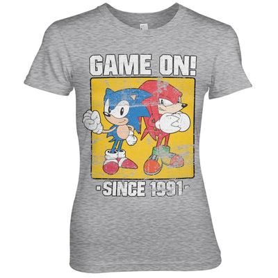 Sonic The Hedgehog - Sonic - Game On Since 1991 Women T-Shirt (Heather Grey)