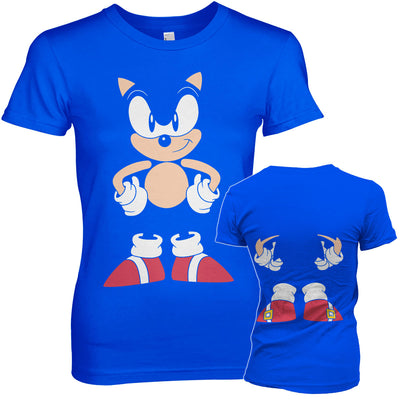 Sonic The Hedgehog - Front & Back Women T-Shirt (Blue)