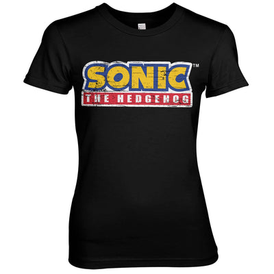 Sonic The Hedgehog - Cracked Logo Women T-Shirt (Black)