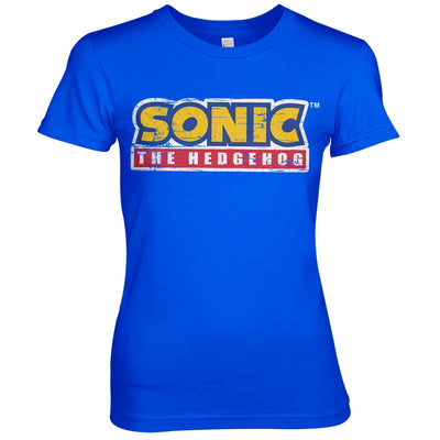 Sonic The Hedgehog - Cracked Logo Women T-Shirt (Blue)