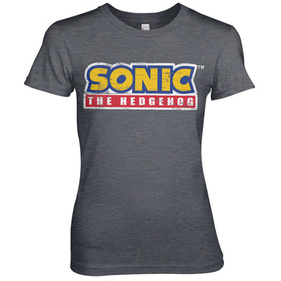 Sonic The Hedgehog - Cracked Logo Women T-Shirt (Dark-Heather)