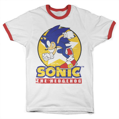 Sonic The Hedgehog - Fast Sonic - Sonic Th Ringer Mens T-Shirt (White-Red)
