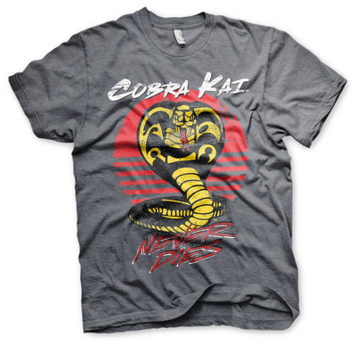 Cobra Kai - Never Dies Mens T-Shirt (Dark-Heather)