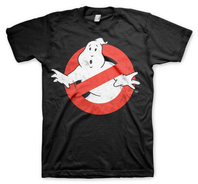Ghostbusters - Distressed Logo Mens T-Shirt (Black)