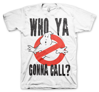 Ghostbusters - Who Ya Gonna Call? Mens T-Shirt (White)