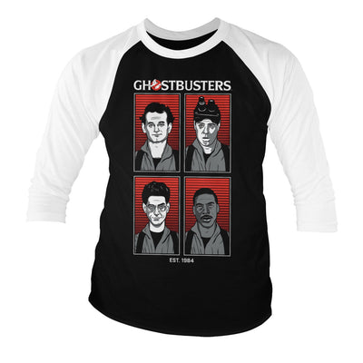 Ghostbusters - Original Team Baseball 3/4 Sleeve T-Shirt (White-Black)