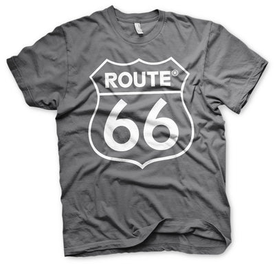 Route 66 - Logo Mens T-Shirt (Dark Grey)