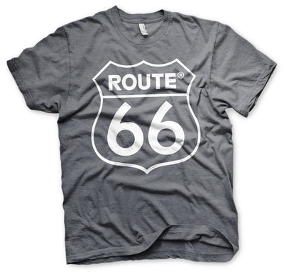 Route 66 - Logo Mens T-Shirt (Dark-Heather)