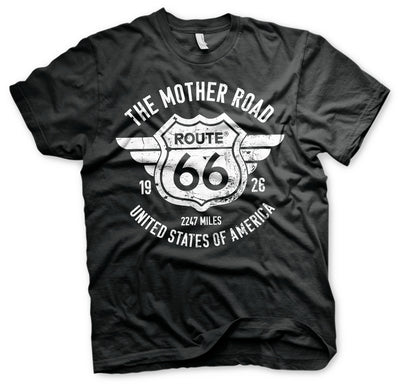 Route 66 - The Mother Road Mens T-Shirt (Black)