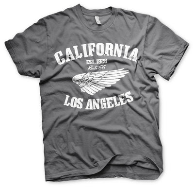 Route 66 - California Mens T-Shirt (Dark Grey)