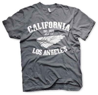 Route 66 - California Mens T-Shirt (Dark-Heather)