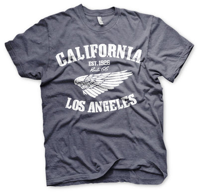 Route 66 - California Mens T-Shirt (Navy-Heather)