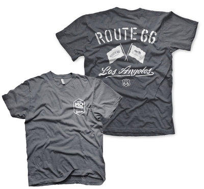 Route 66 - Los Angeles Mens T-Shirt (Dark-Heather)