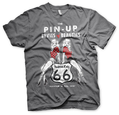 Route 66 - Pin-Ups Mens T-Shirt (Dark Grey)