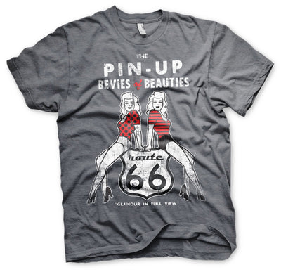 Route 66 - Pin-Ups Mens T-Shirt (Dark-Heather)