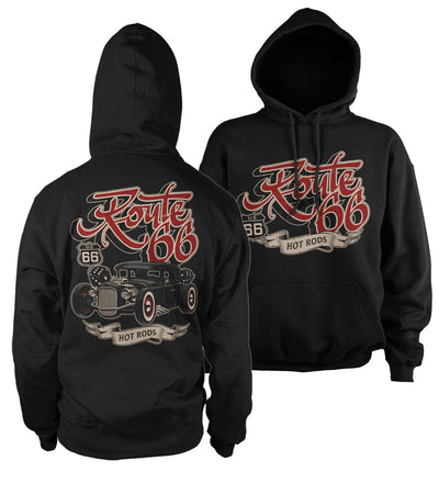 Route 66 - US 66 Hot Rods Big & Tall Hoodie (Black)