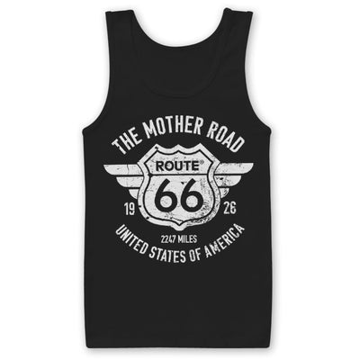 Route 66 - The Mother Road Mens Tank Top Vest (Black)