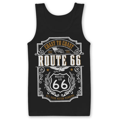 Route 66 - Coast To Coast Mens Tank Top Vest (Black)