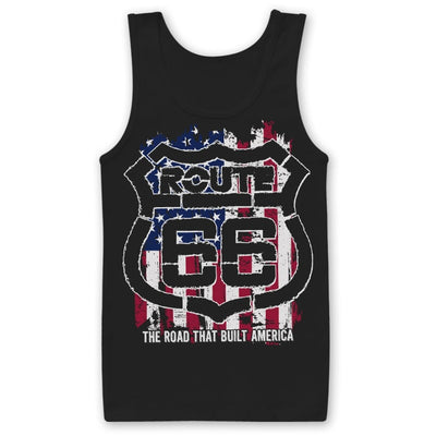 Route 66 - America Mens Tank Top Vest (Black)