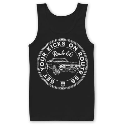 Route 66 - Get Your Mens Tank Top Vest (Black)